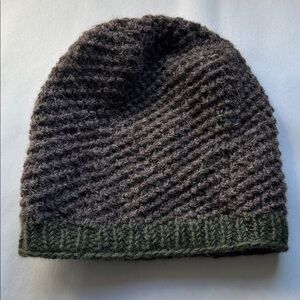 Alpalaya Hand Knit Wool Hat Brown green Mens/women’s Unisex warm Winter Ski